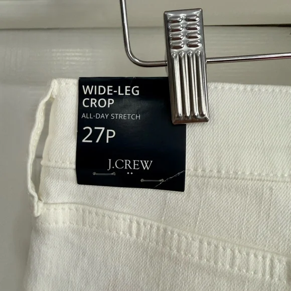 J. Crew White Wide-Leg Crop Jeans - Picture 8 of 14
